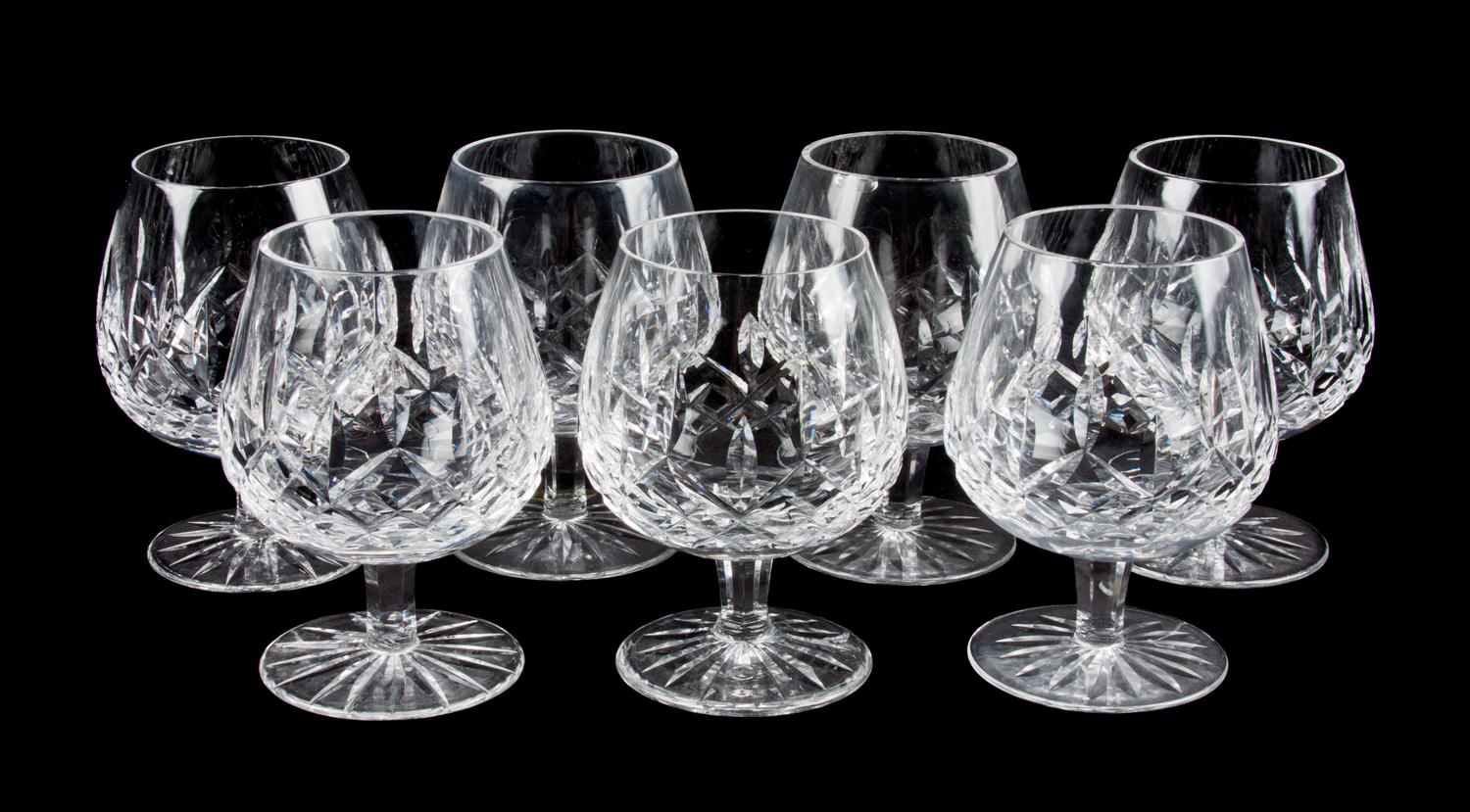 A Set of Seven Waterford Snifters Height 5 1/4 inches.