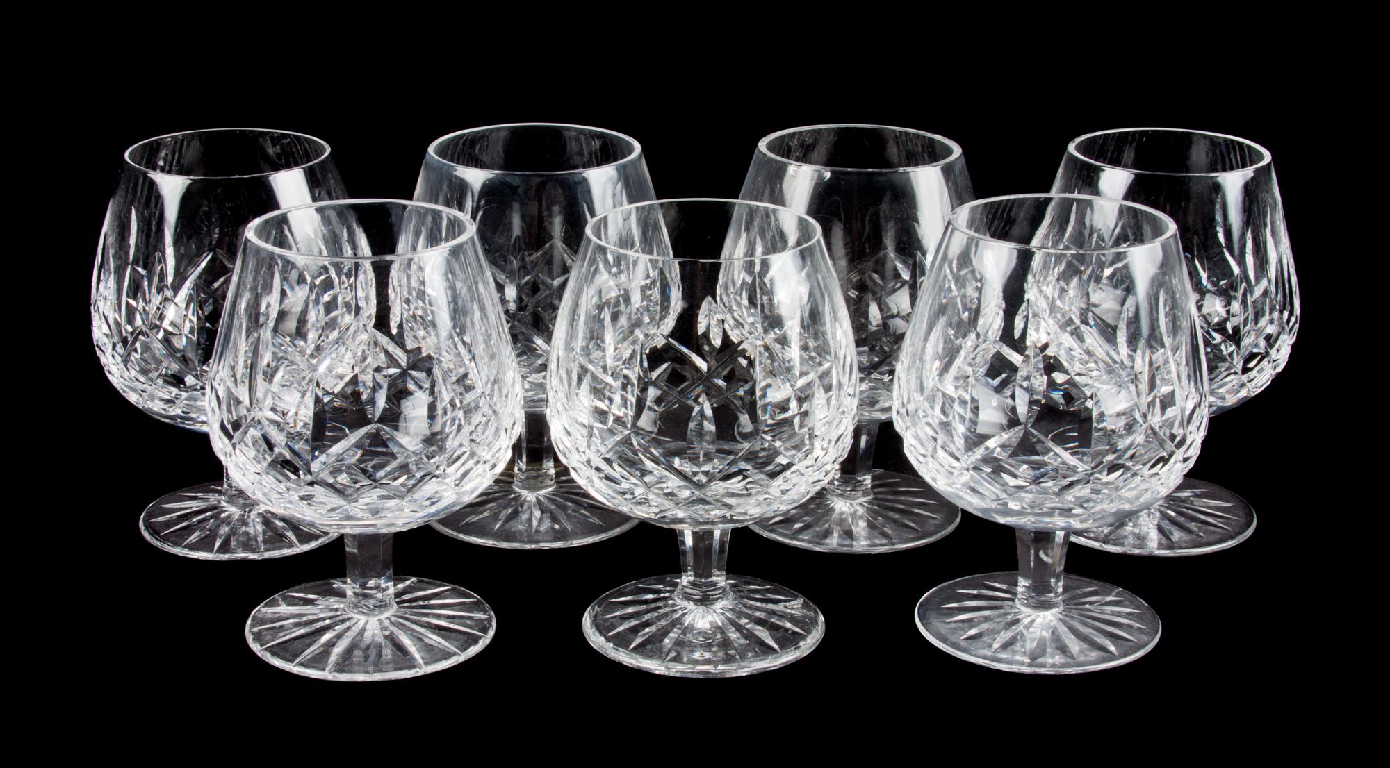 A Set of Seven Waterford Snifters Height 5 1/4 inches.