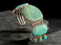 Navajo Silver and Turquoise Cuff Bracelet