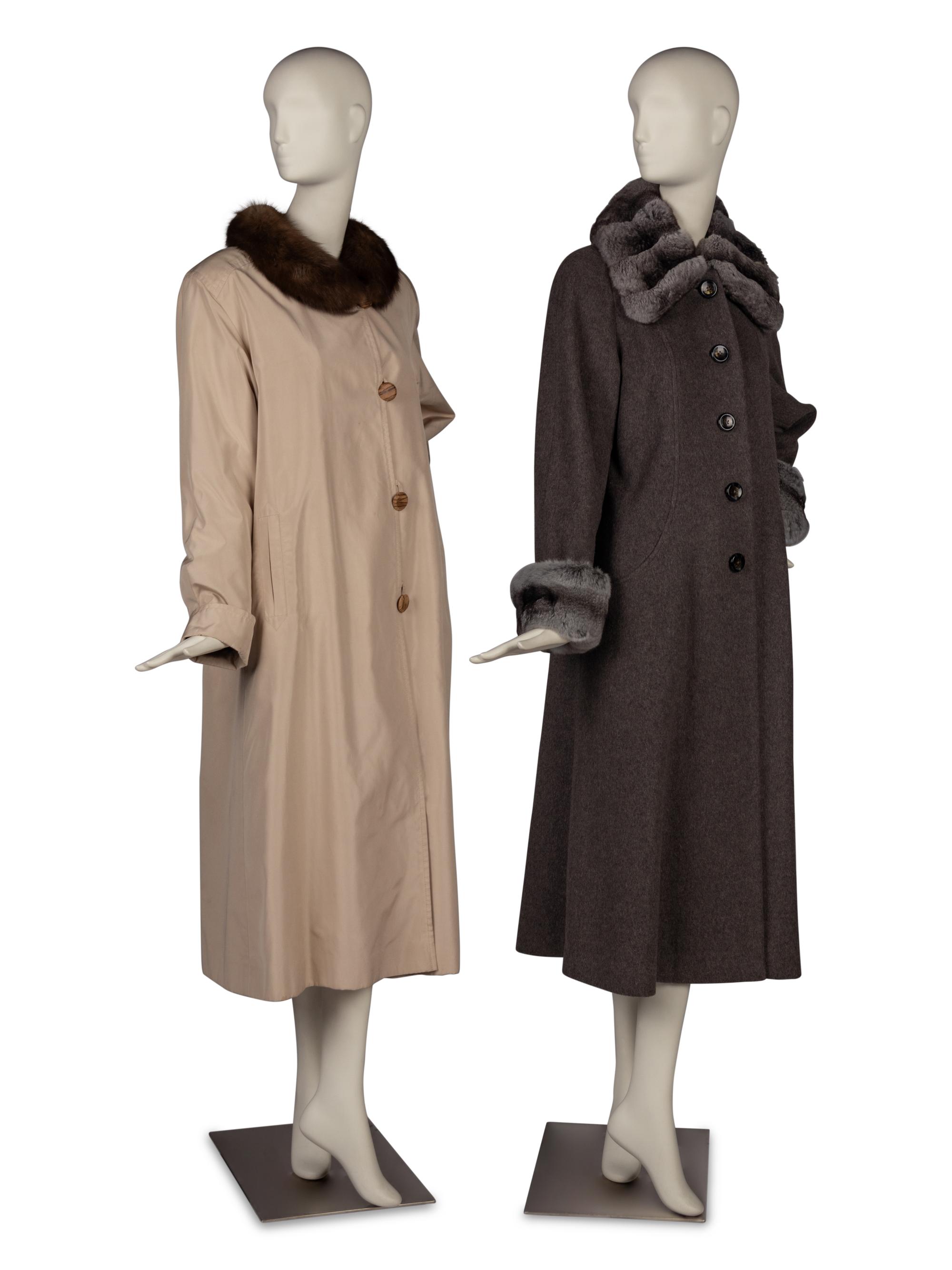 Yves Saint Laurent Sable-Trimmed Jacket and Chinchilla-Trimmed Cashmere Coat