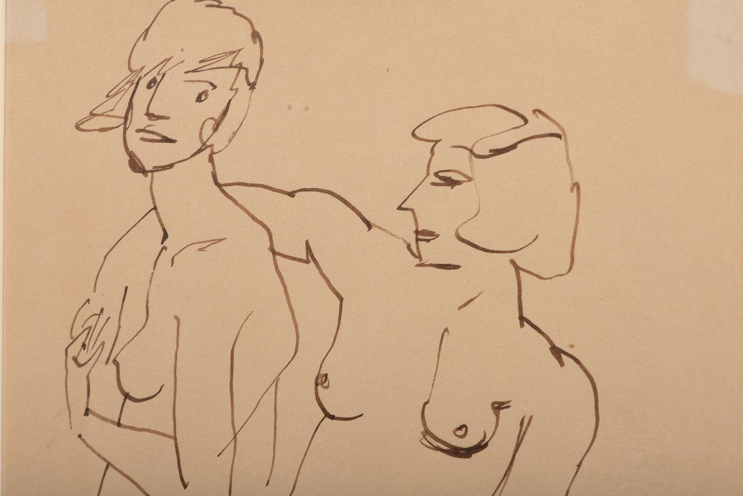 Two Nude Women Standing