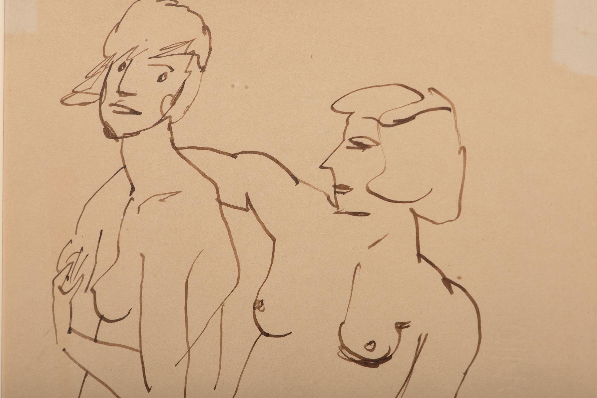 Two Nude Women Standing
