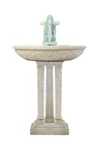 A Venetian Marble Fountain, Height 59 x diameter 35 1/2 inches.