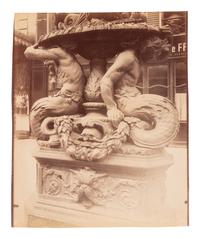 A pair of photographs depicting fountains ( Fontaine, rue Geoffrey Saint-Hilaire , 1905; Fontaine, faubourg Saint-Martin , 1912)
