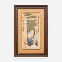 George Wharton Edwards (American, 1859–1950) Man in Red next to Papyrus Columns