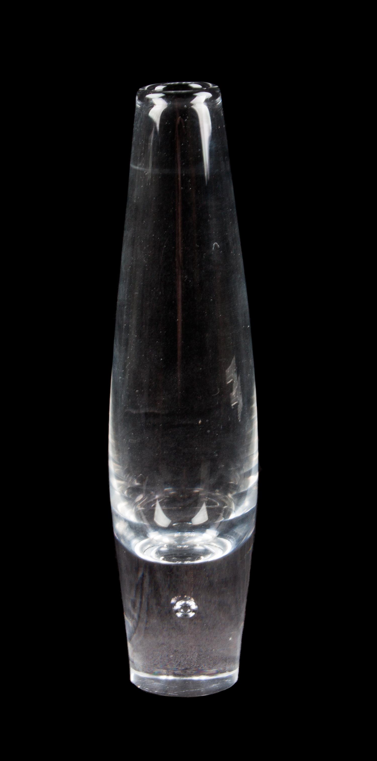 A Steuben Glass Bud Vase Height 8 1/4 inches.