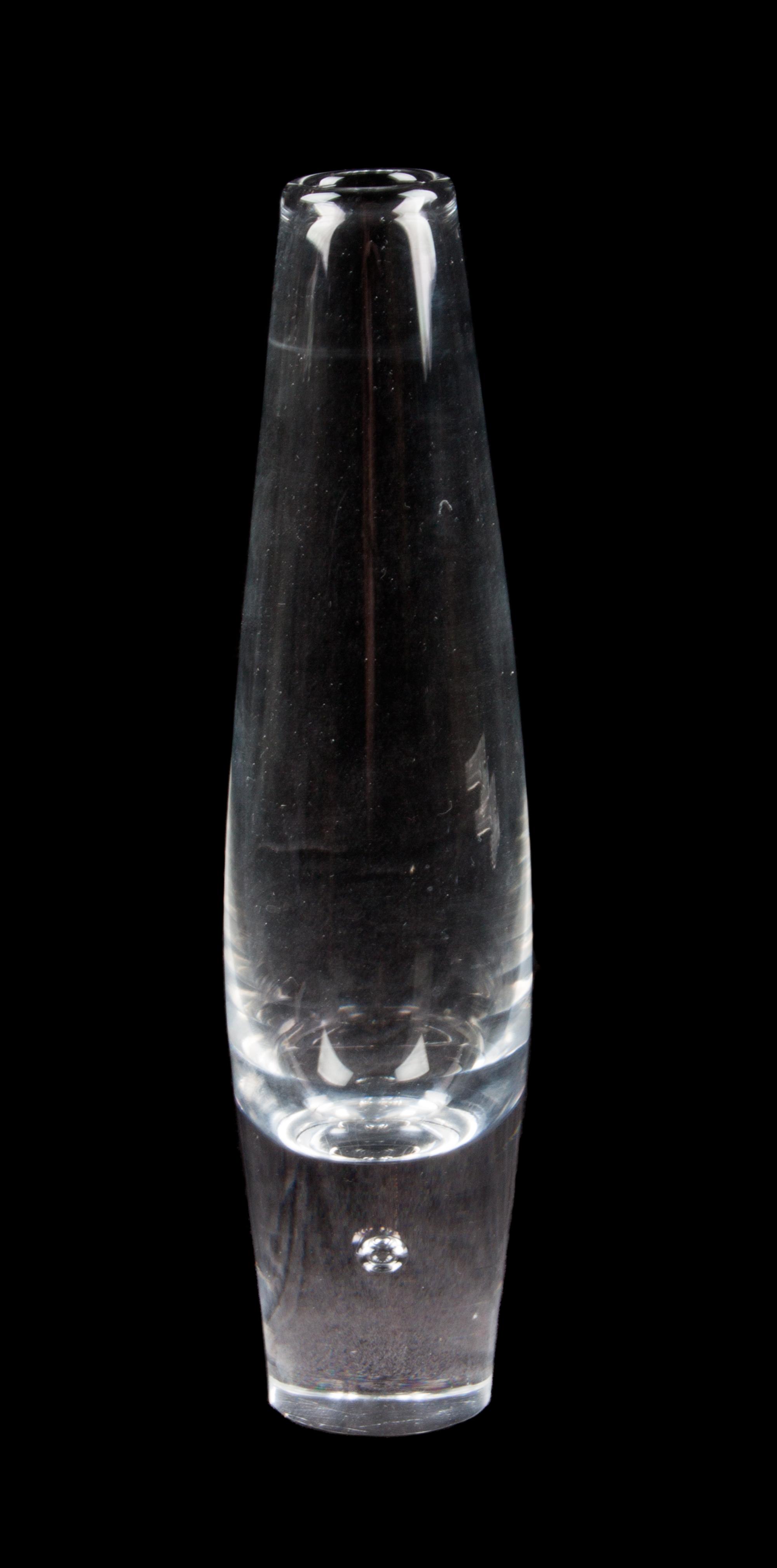 A Steuben Glass Bud Vase Height 8 1/4 inches.
