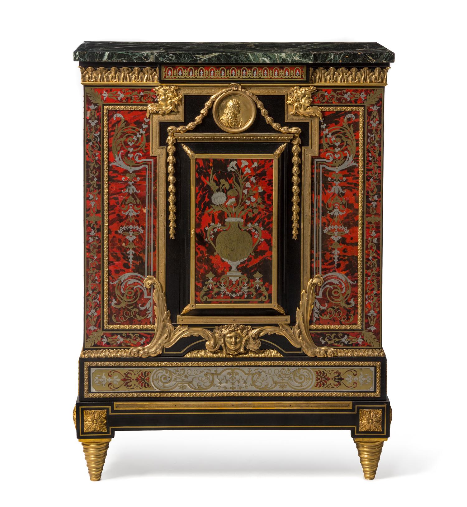 A Napoleon III Boulle and Ormolu Mounted Meuble à Hauteur d'Appui, Paul Sormani (French, 1817-1877), Height 46 x width 33 1/4 x depth 1