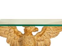 A Georgian Style Carved, Painted and Giltwood Eagle Console Table