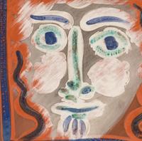 Visage aux cheveux bouclés (A. R. 573), 1968-1969