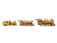 A Group of Three Brass Locomotives