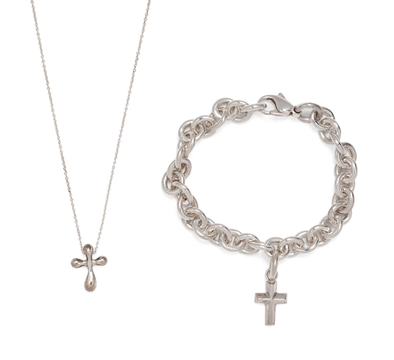 TIFFANY & CO., STERLING SILVER CROSS SET