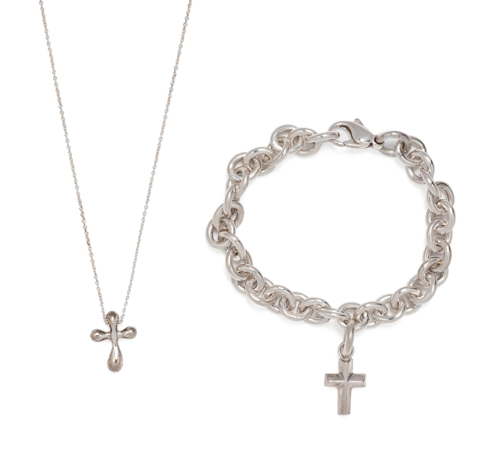 TIFFANY & CO., STERLING SILVER CROSS SET