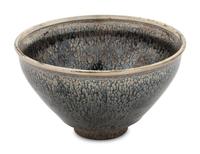 A Jian Glazed Silver-Streaked Nogime Temmoku Pottery Tea Bowl
