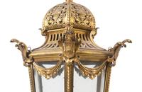 A Large Continental Gilt Brass Hall Lantern