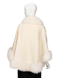 Revillon, Cream Fox Fur & Wool Cape