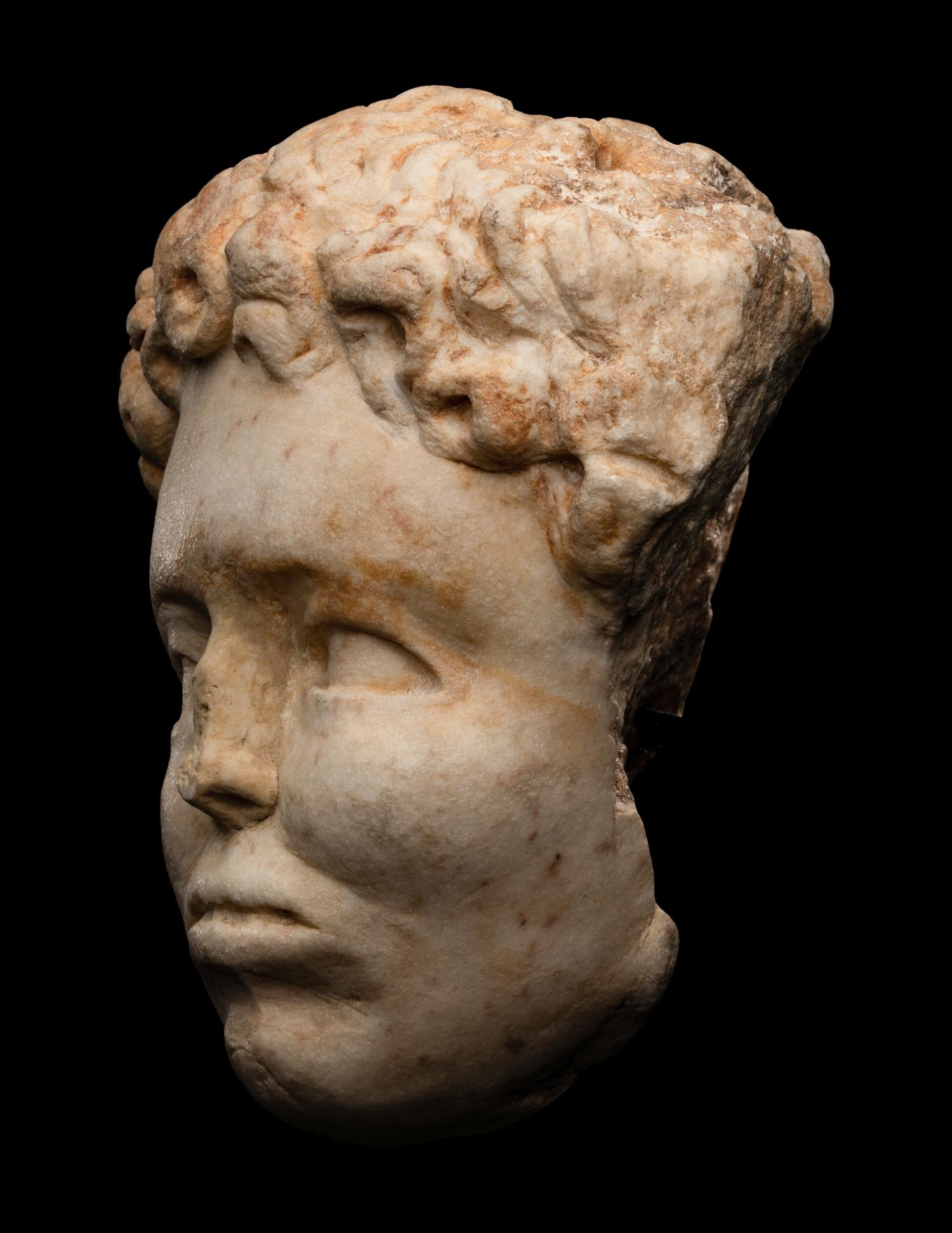 A Roman Marble Head of a Nubian Youth