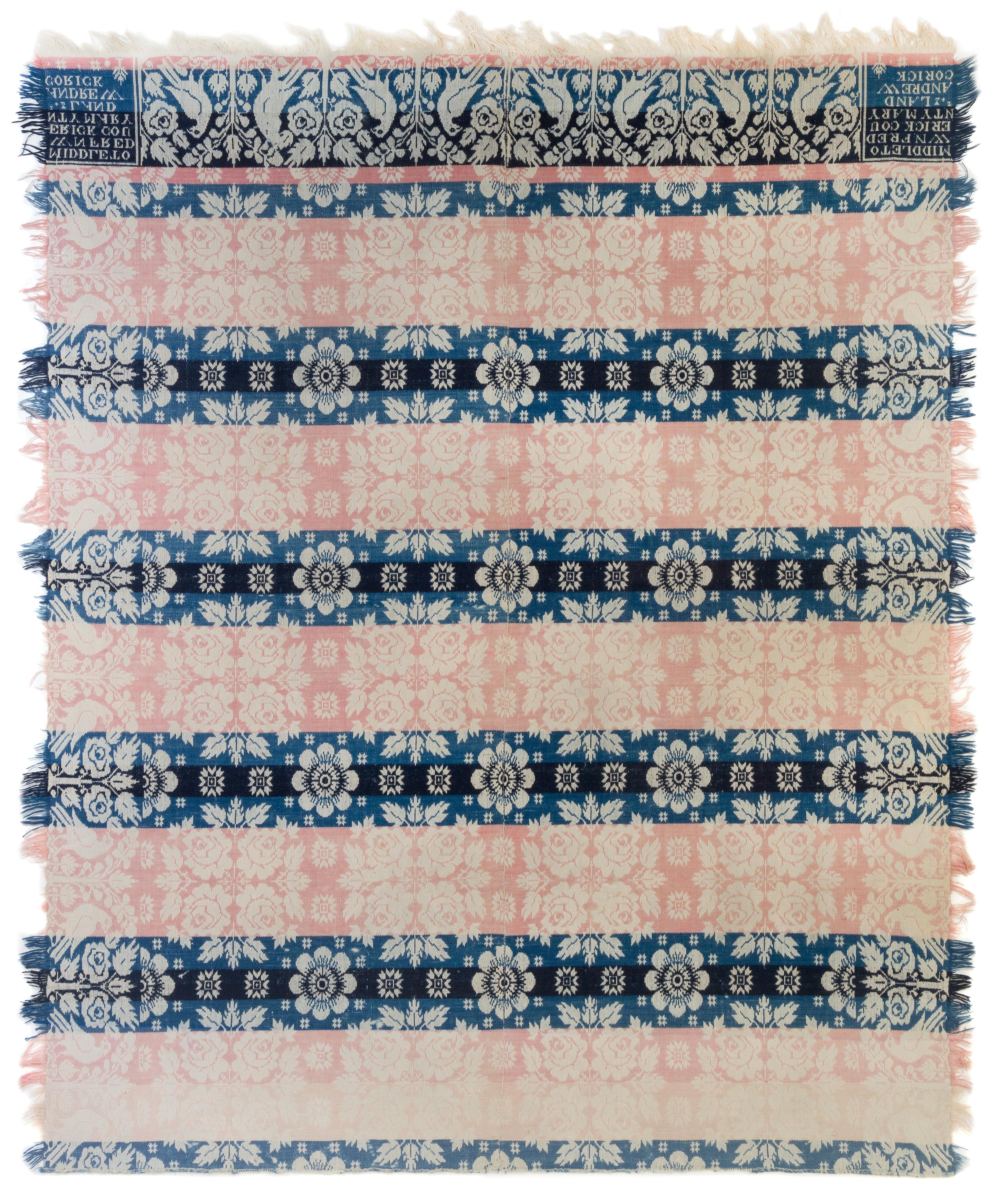 An American Jacquard Quilt Length 90 x width 74 1/2 inches. — MIDDLETOWN, FREDERICK COUNTY, MD, ANDREW CORICK