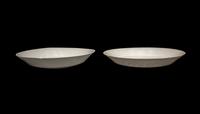 A Pair of Chinese Ding Style White Glazed Porcelain Plates