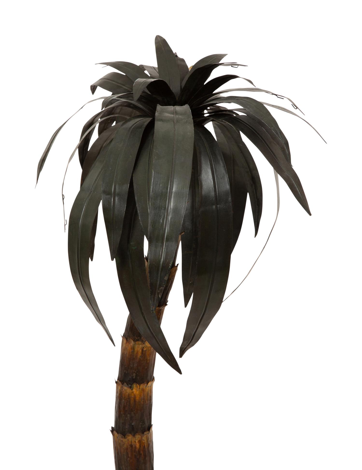 A Tole Peinte Palm Form Topiary