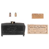 Group of Indian War Era Cartridges & a McKeever Box