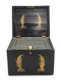 A Japanese Export Lacquer Humidor or Tea Caddy