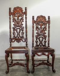 Two Renaissance Revival Side Chairs Height of taller 54 1/2 inches.