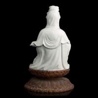 A Chinese Blanc de Chine Figure of Guanyin, Late 19th to 20th Century 晚清民國 德化白瓷觀音坐像