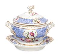 A Coalport Porcelain Tureen and Underplate