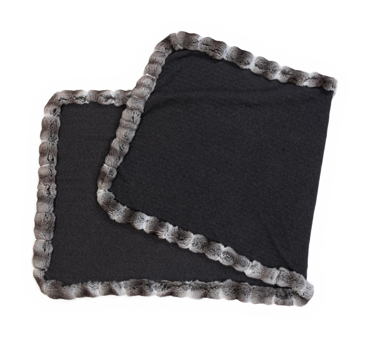 Knit Wrap with Chinchilla Trim