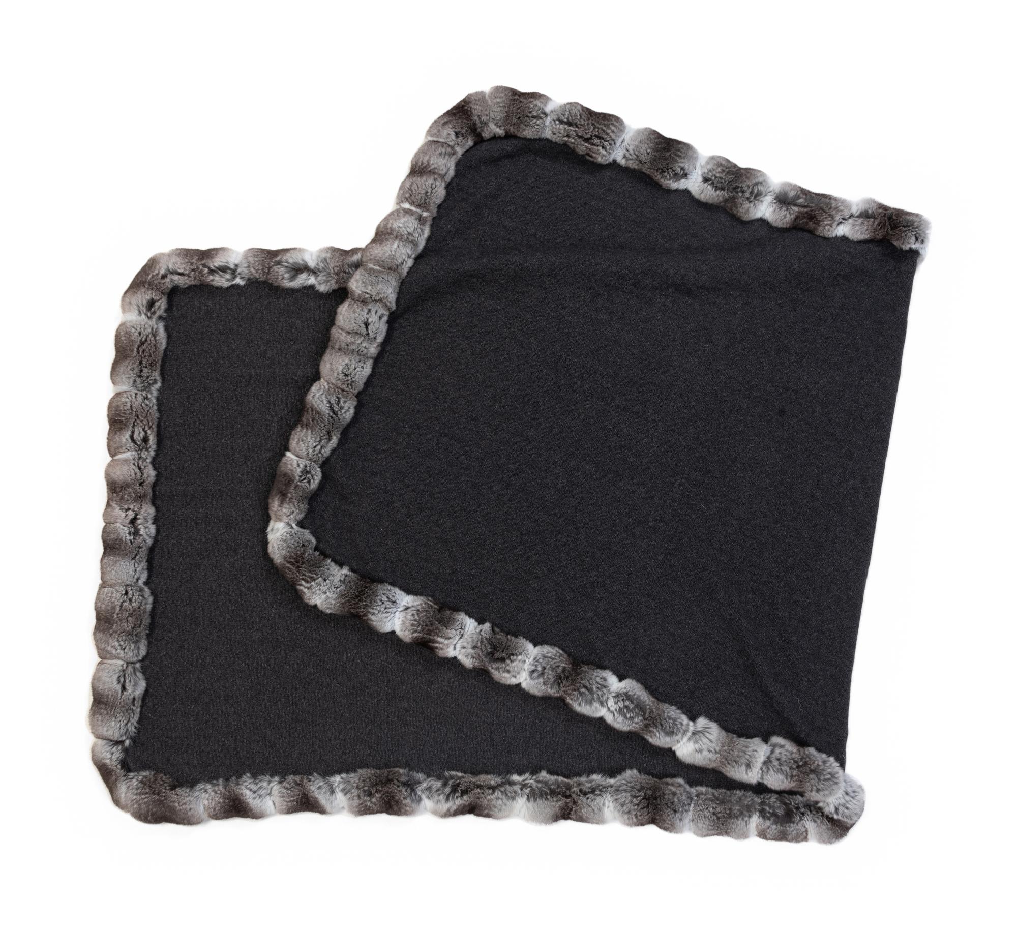 Knit Wrap with Chinchilla Trim