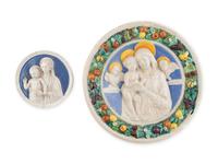 Two Della Robbia Style Majolica Plaques