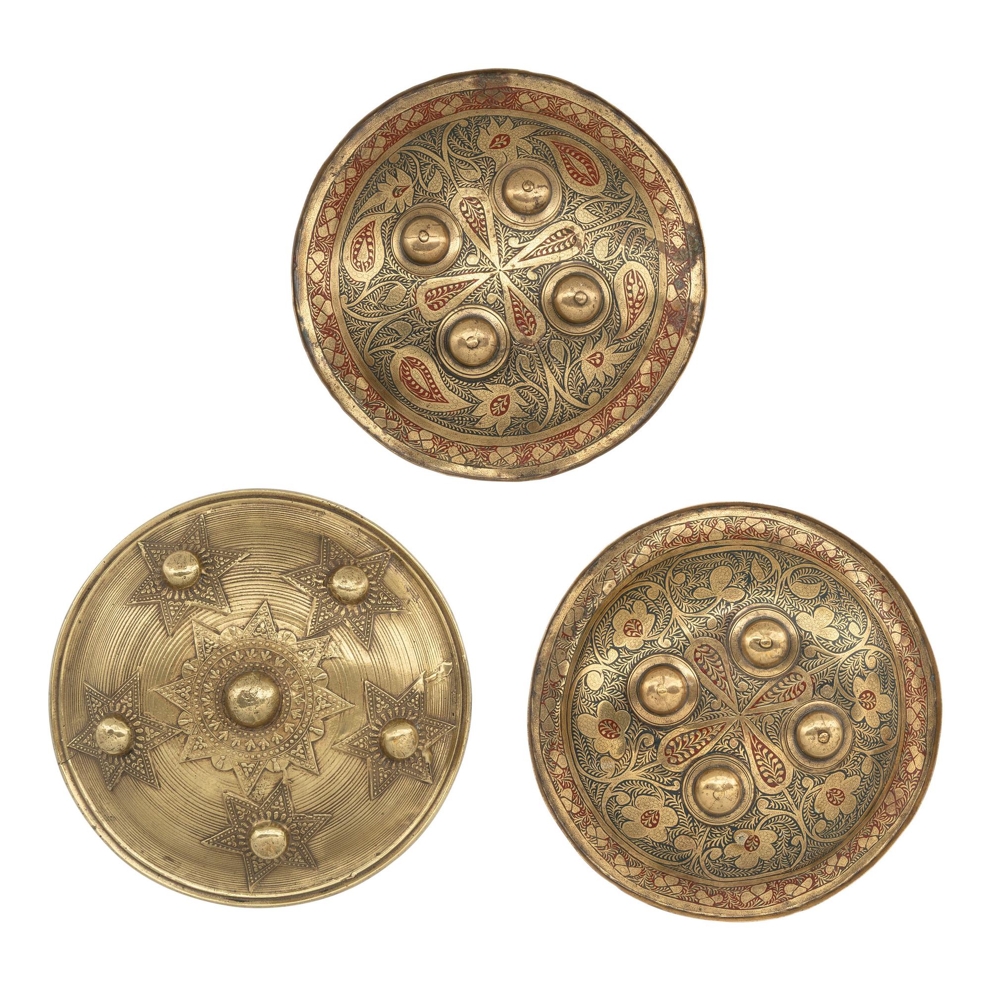 Cast Sumatran Minangkabau Acehnese Shield with Two Dahl Bucklers