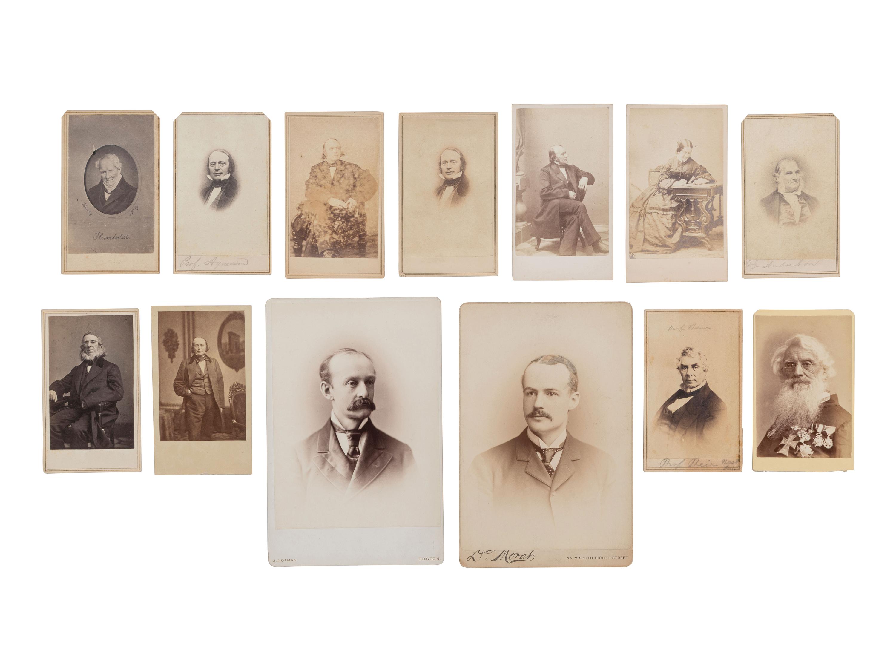 [EARLY PHOTOG.] Portraits of of scientists & intellectuals incl. Louis AGASSIZ, John AUDUBON.