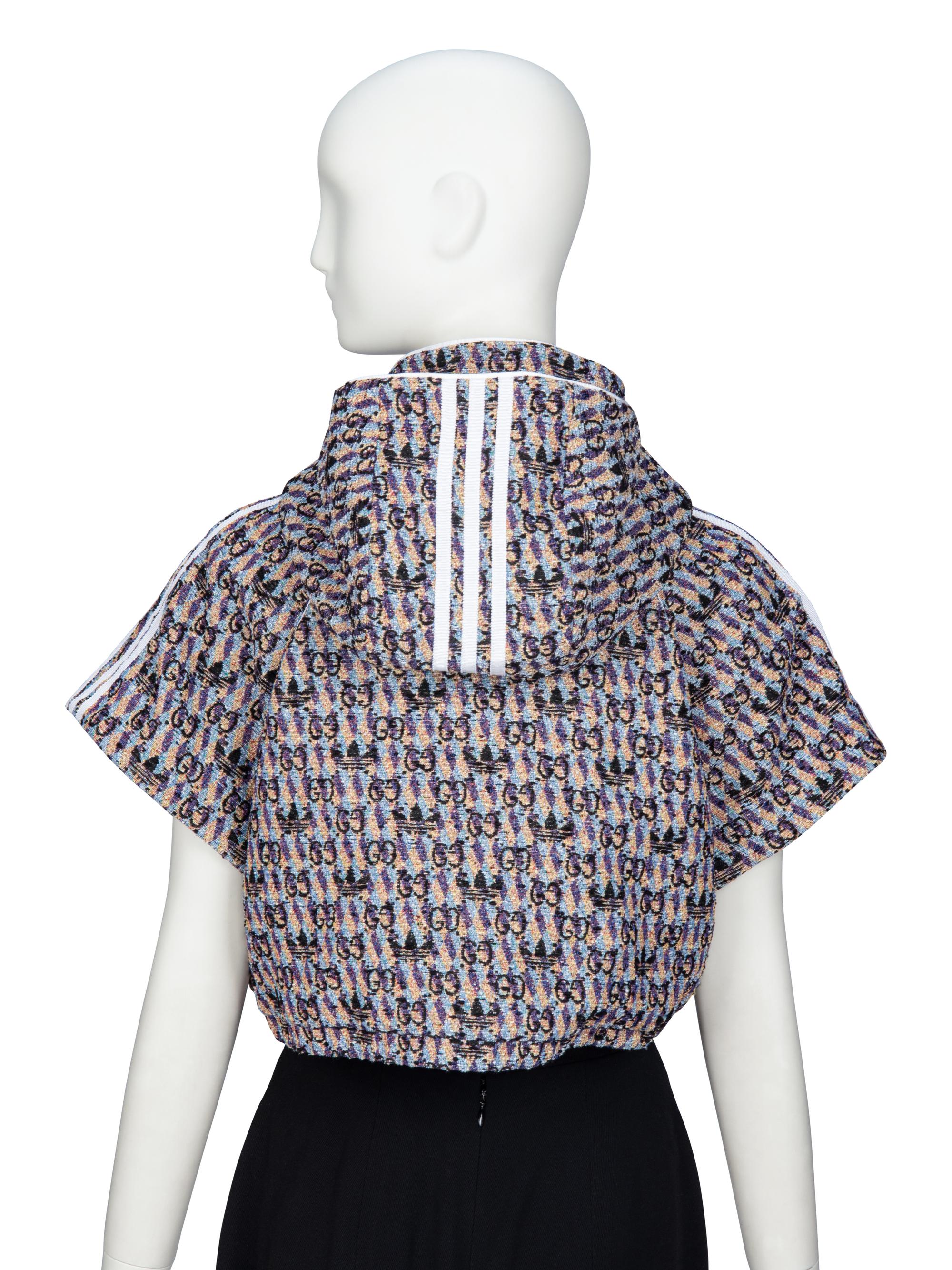 GUCCI x ADIDAS, MONOGRAM TWEED CROP JACKET - UNSOLD, FOR TAG SALE