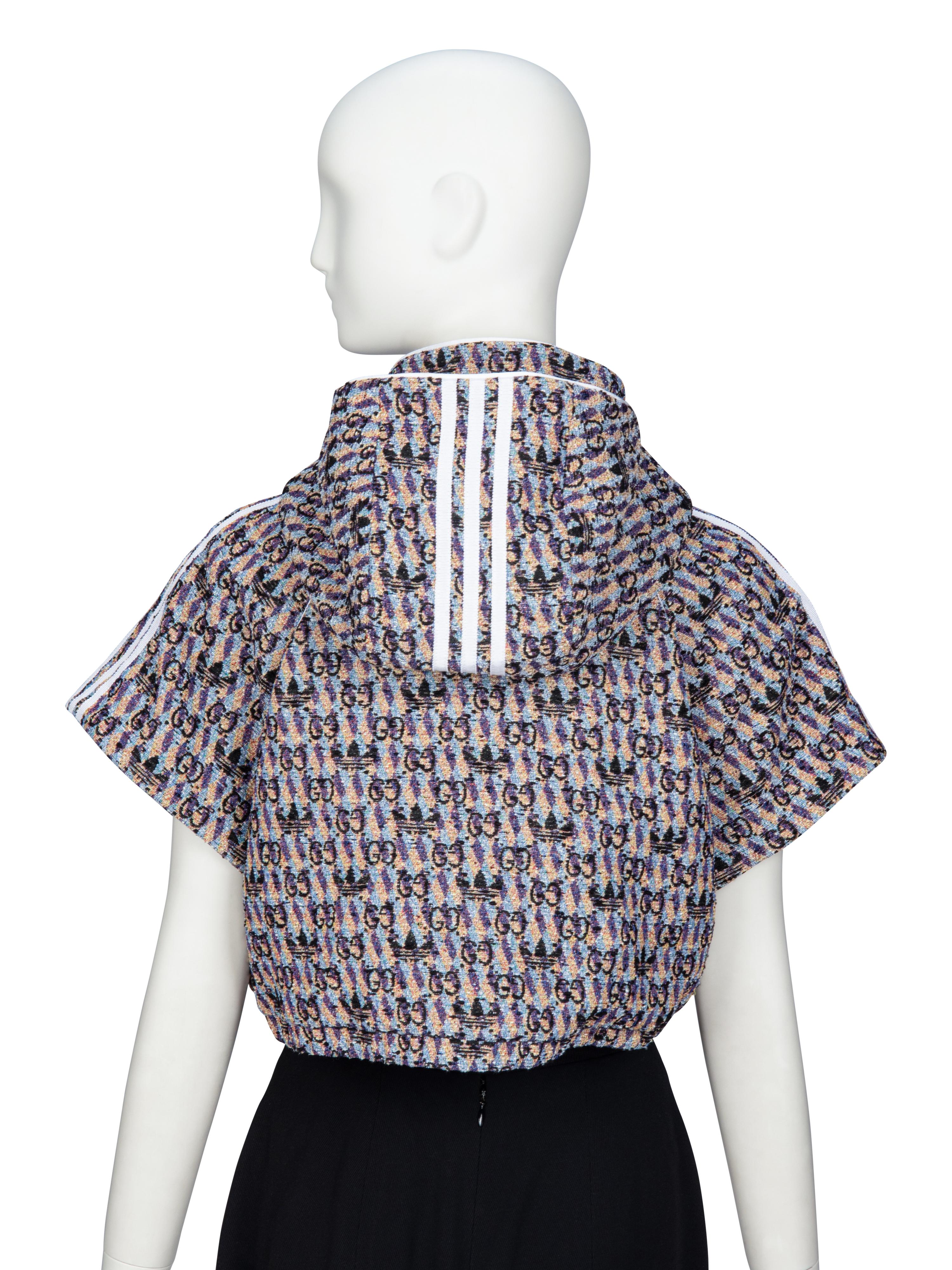GUCCI x ADIDAS, MONOGRAM TWEED CROP JACKET - UNSOLD, FOR TAG SALE