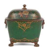 An English Painted Tôle Coal Scuttle