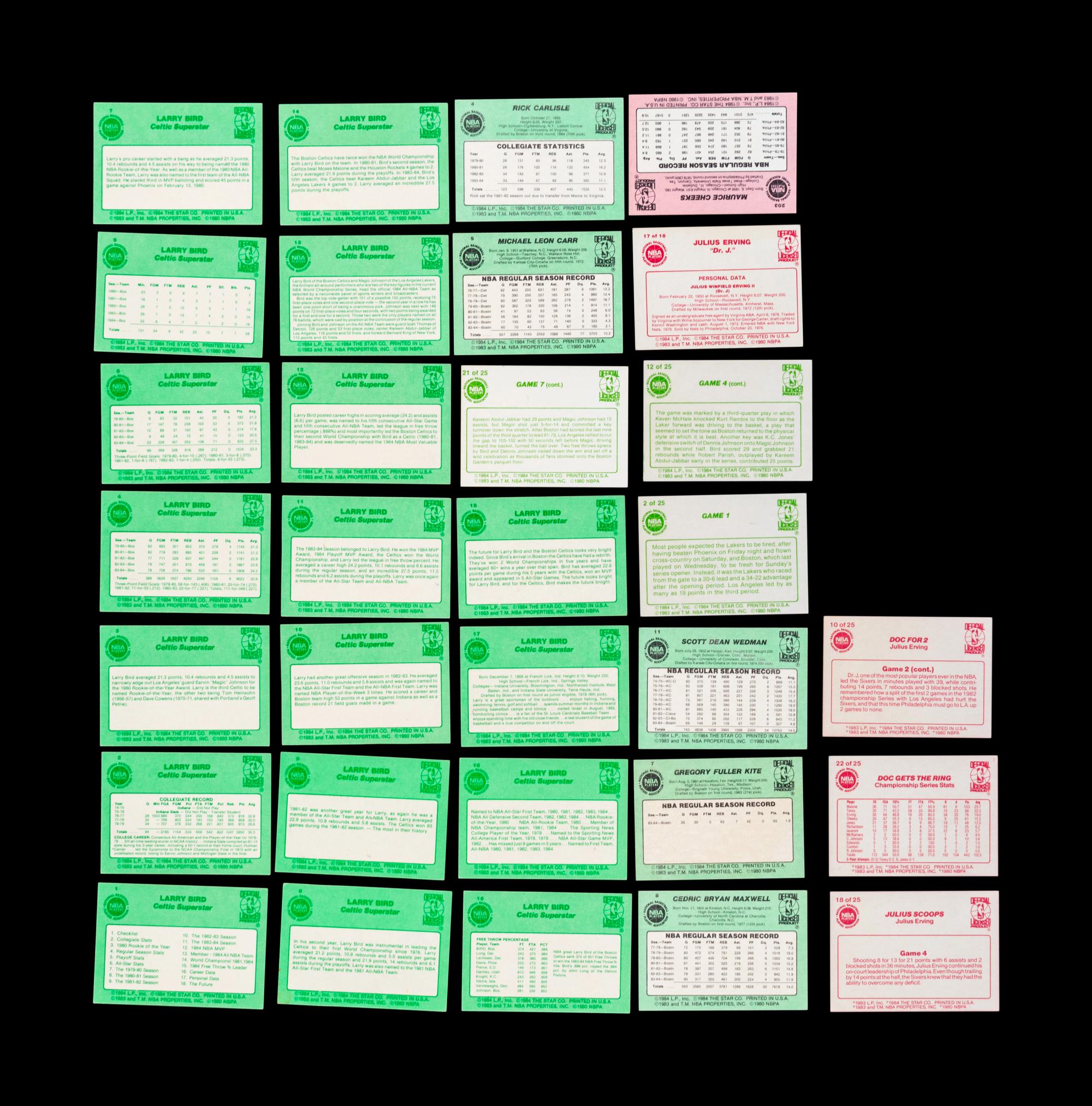 A Group of Assorted 1983, 1984, 1985 and 1986 Star Co. Basketball Cards, Including a John Stockton Rookie and Larry Bird Set,