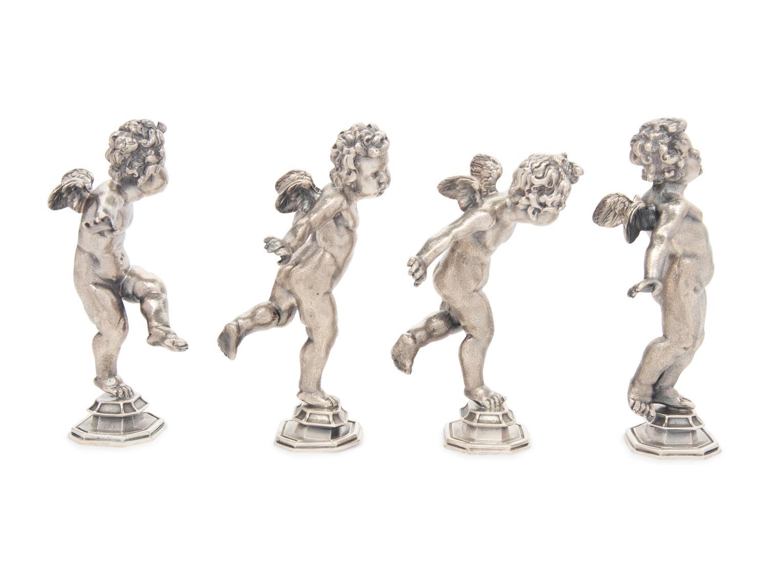 A Set of Four Buccellati Silver Putti Figures