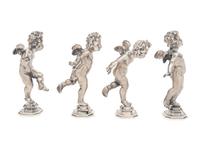 A Set of Four Buccellati Silver Putti Figures