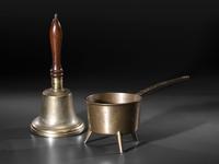 A Georgian Bell Metal Trifid Foot Posnet and a Maritime Bell