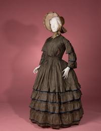 Silk Tiered Day Dress, 1850s