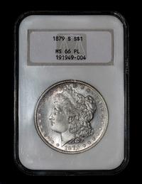 A United States 1879-S Morgan Silver $1 Coin — NGC graded MS66