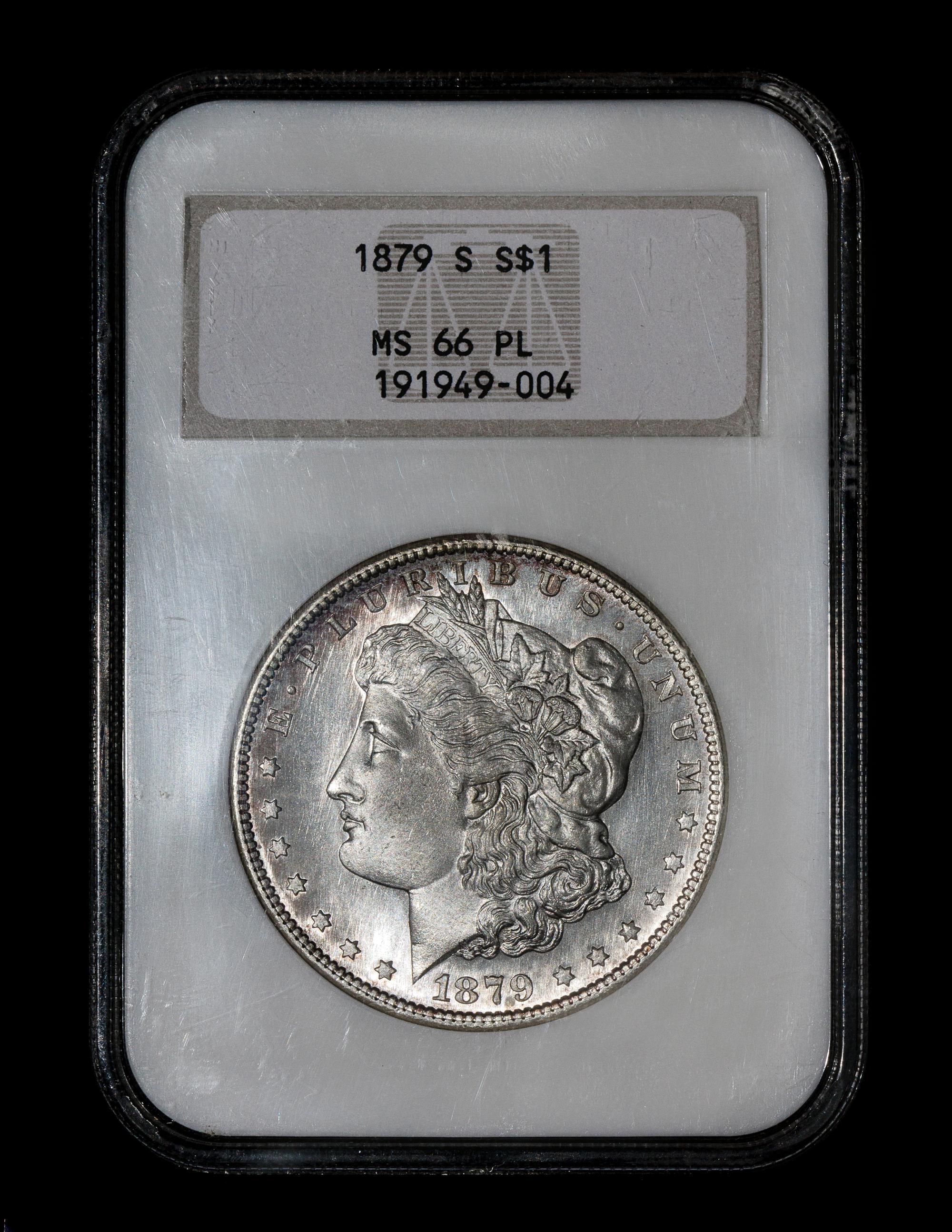 A United States 1879-S Morgan Silver $1 Coin — NGC graded MS66