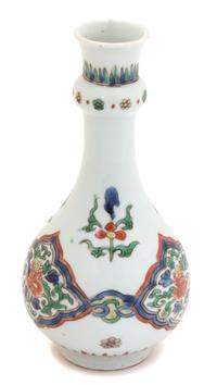 A Chinese Export Famille Verte Porcelain Bottle Vase — KANGXI PERIOD (1661-1722)