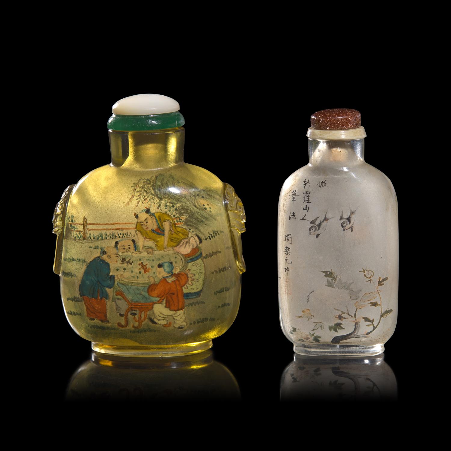 Two Chinese Inside Painted Glass Snuff Bottles
