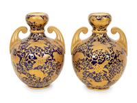 A Pair of Royal Crown Derby Porcelain Vases Retailed by Tiffany and Co.