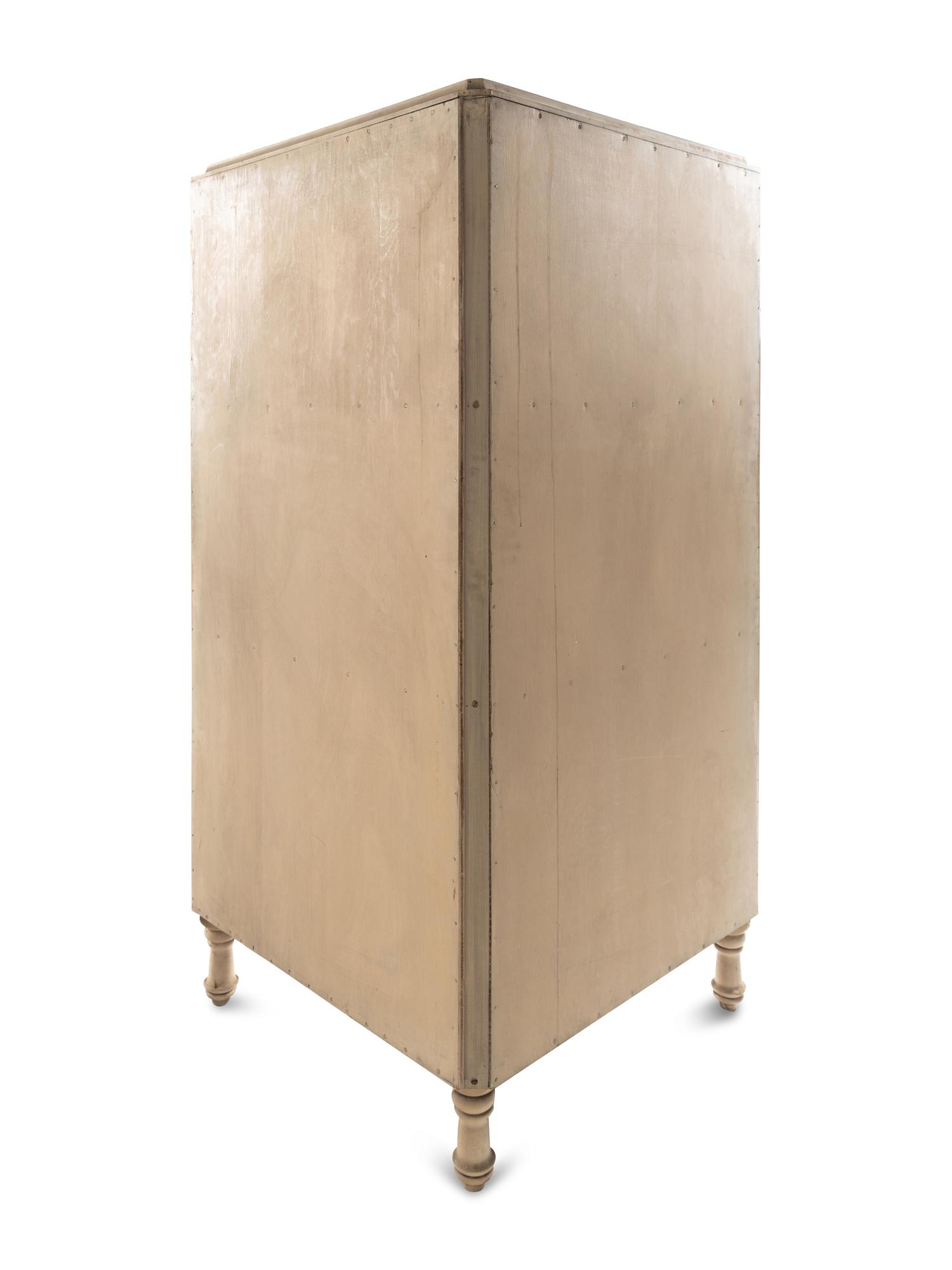 A Cream Painted Corner Laboratory Cabinet