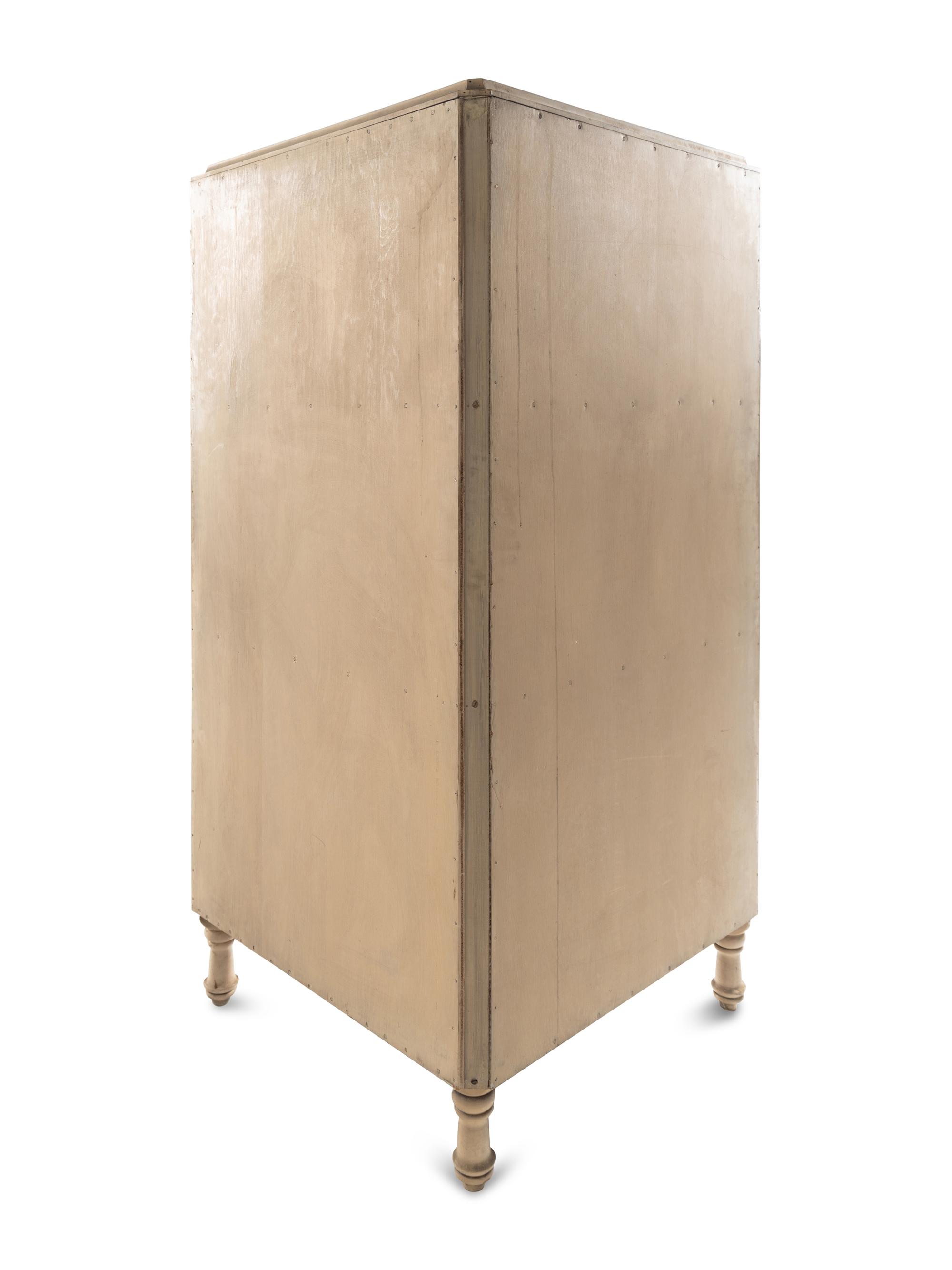 A Cream Painted Corner Laboratory Cabinet