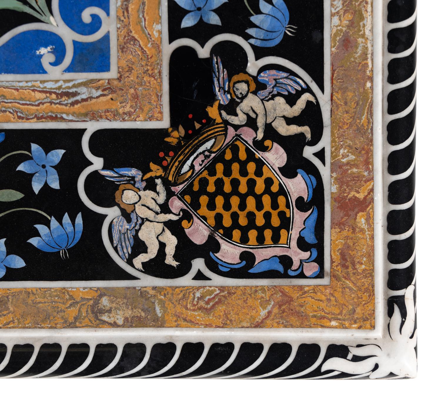 An Italian Scagliola and Iron Center Table